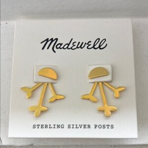 Madewell Abstract Gold Earrings with Silver Posts